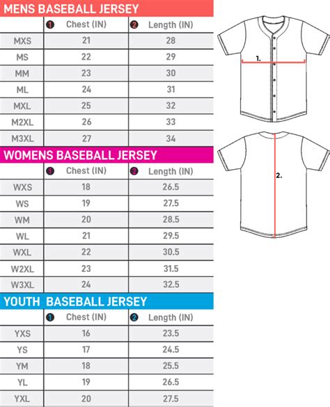 authentic jersey size chart.